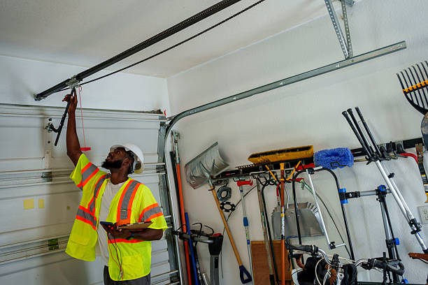 Professional Garage Door Roller Replacement technician working in Harris Hill, NY